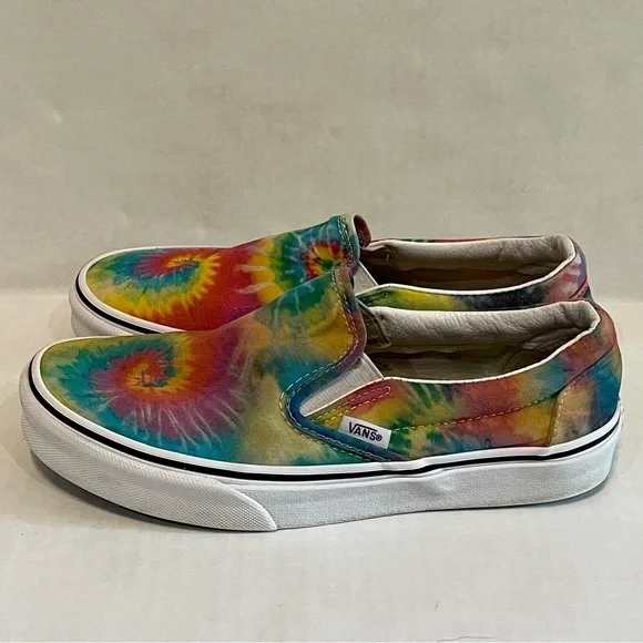 Vans Off The Wall Rainbow Tie Dye Classic Slip-On Shoes Sneakers Men 6 Women 7.5 - Picture 7 of 8